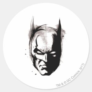 Batman Drawn Face Classic Round Sticker