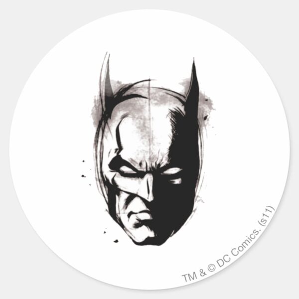 Batman_Drawn_Face_Classic_Round_Sticker_1 Batman Drawn Face Classic Round Sticker