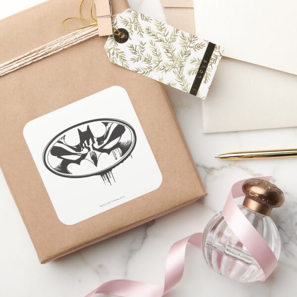 Batman_Drip_Logo_Square_Sticker_4 Batman Drip Logo Square Sticker