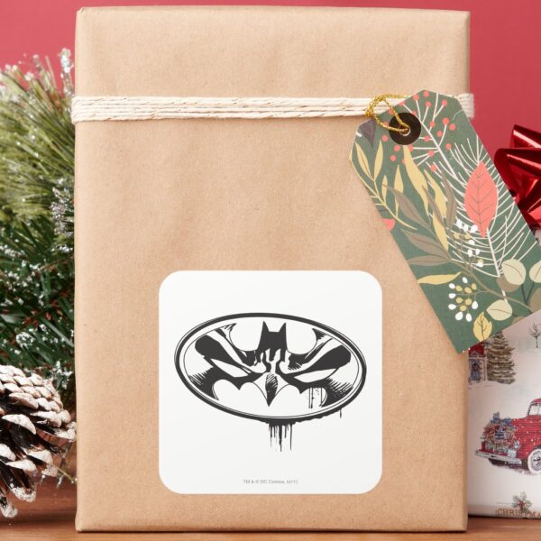 Batman_Drip_Logo_Square_Sticker_5 Batman Drip Logo Square Sticker