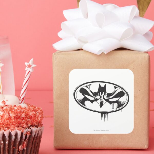 Batman_Drip_Logo_Square_Sticker_6 Batman Drip Logo Square Sticker