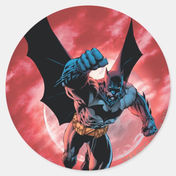 Batman_Firey_Sky_Classic_Round_Sticker_1 Batman Firey Sky Classic Round Sticker