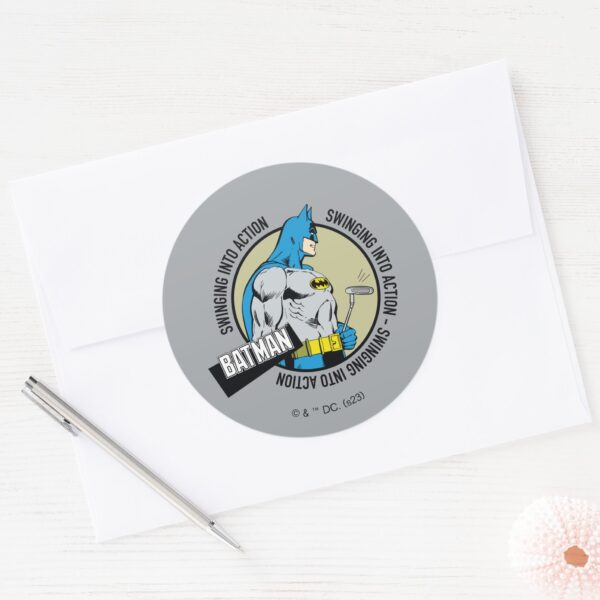 Batman_Golfing_-_Swinging_Into_Action_Classic_Round_Sticker_3 Batman Golfing Swinging Into Action Classic Round Sticker