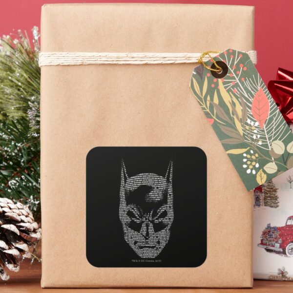 Batman_Head_Mantra_Square_Sticker_5 Batman Head Mantra Square Sticker