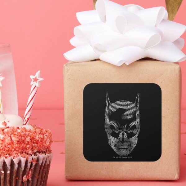 Batman_Head_Mantra_Square_Sticker_6 Batman Head Mantra Square Sticker