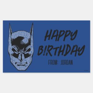 Batman_Head_Mantra___Happy_Holidays_Rectangular_Sticker_1 Batman Head Mantra Happy Holidays Rectangular Sticker