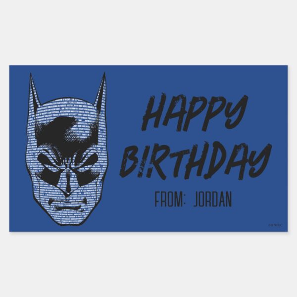 Batman_Head_Mantra___Happy_Holidays_Rectangular_Sticker_1 Batman Head Mantra Happy Holidays Rectangular Sticker