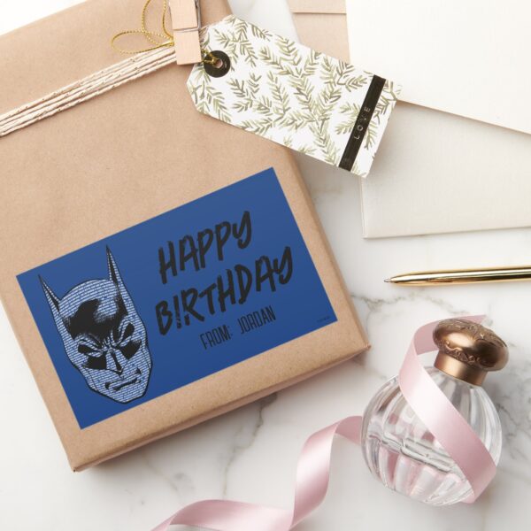 Batman_Head_Mantra___Happy_Holidays_Rectangular_Sticker_5 Batman Head Mantra Happy Holidays Rectangular Sticker