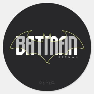 Batman Hi Tech Name Graphic Classic Round Sticker