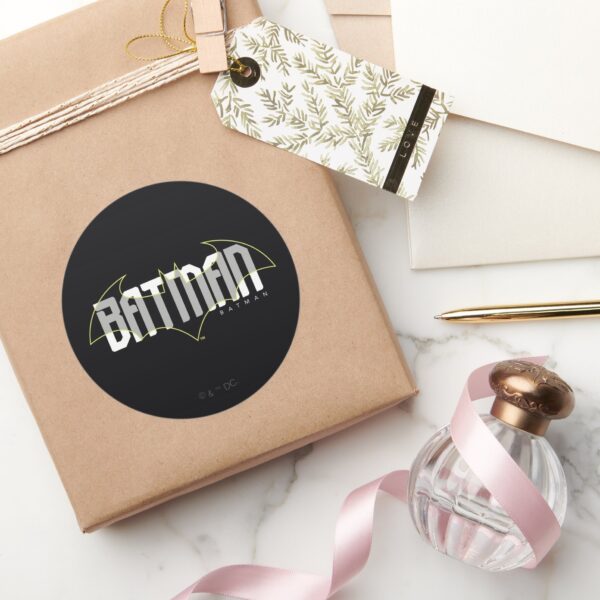 Batman_Hi-Tech_Name_Graphic_Classic_Round_Sticker_5 Batman Hi Tech Name Graphic Classic Round Sticker