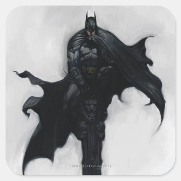 Batman_Illustration_Square_Sticker_1 Batman Illustration Square Sticker
