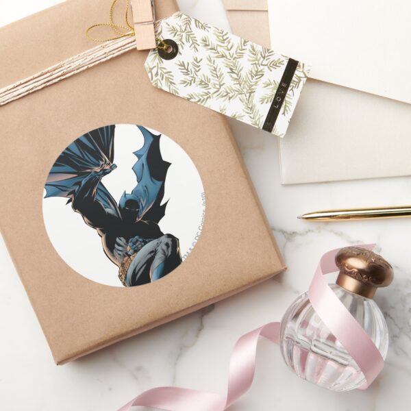 Batman_Jumping_Down_Action_Shot_Classic_Round_Sticker_5 Batman Jumping Down Action Shot Classic Round Sticker