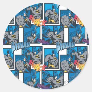 Batman_Knight_FX_-_30A_Thwack_Fwooshh_pattern_Classic_Round_Sticker_1 Batman Knight FX 30A Thwack Fwooshh Pattern Classic Round Sticker