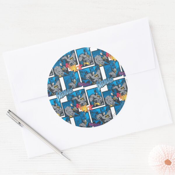 Batman_Knight_FX_-_30A_Thwack_Fwooshh_pattern_Classic_Round_Sticker_3 Batman Knight FX 30A Thwack Fwooshh Pattern Classic Round Sticker