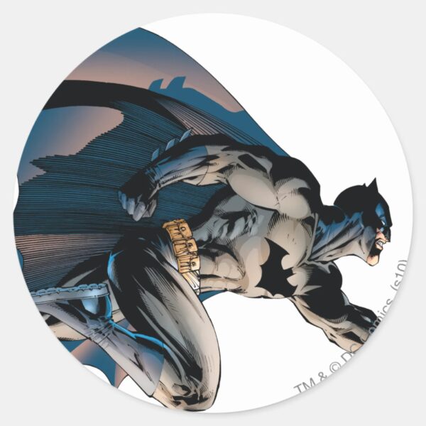 Batman_Leaping_Side_View_Classic_Round_Sticker_1 Batman Leaping Side View Classic Round Sticker
