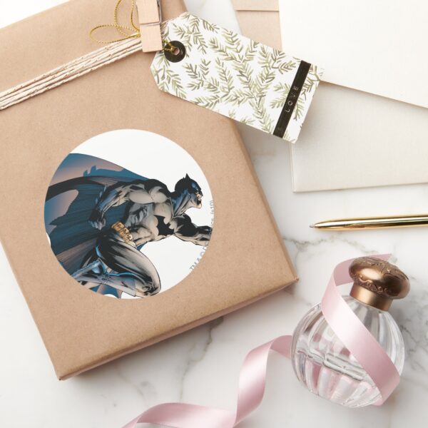 Batman_Leaping_Side_View_Classic_Round_Sticker_5 Batman Leaping Side View Classic Round Sticker