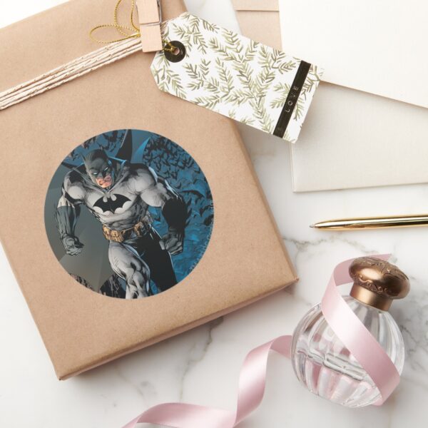 Batman_Leaving_Bat_Cave_Classic_Round_Sticker_5 Batman Leaving Bat Cave Classic Round Sticker