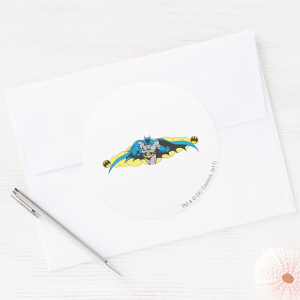 Batman Lunges Forward Classic Round Sticker