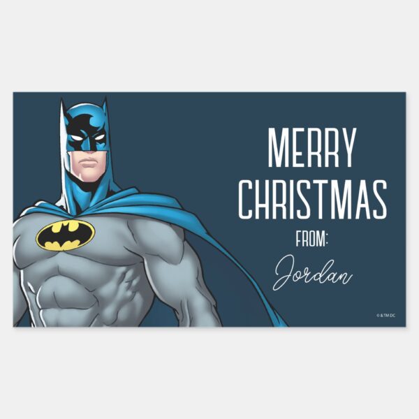 Batman_Protector___Merry_Christmas_Rectangular_Sticker_1 Batman Protector Merry Christmas Rectangular Sticker