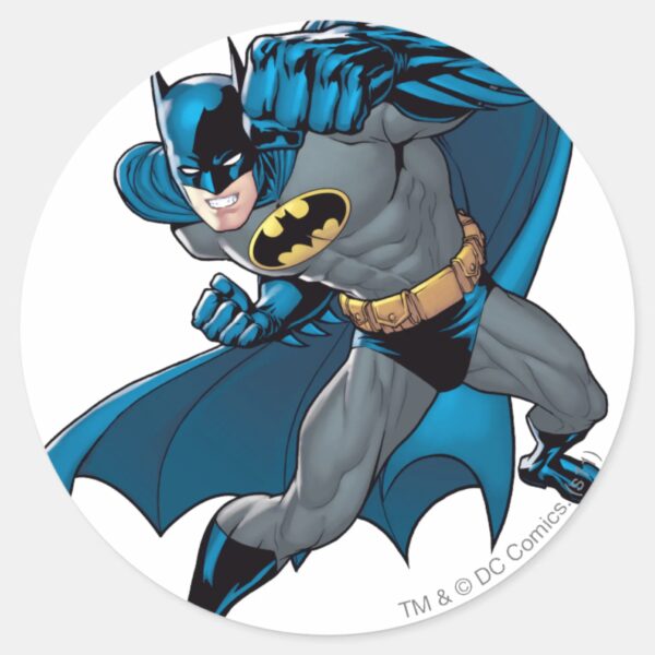 Batman_Punch_Classic_Round_Sticker_1 Batman Punch Classic Round Sticker