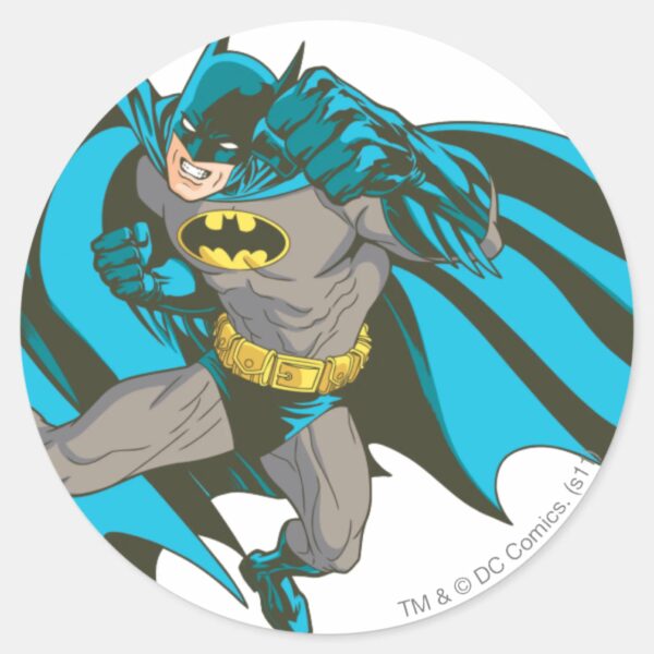 Batman_Punching_1_Classic_Round_Sticker_1 Batman Punching 1 Classic Round Sticker