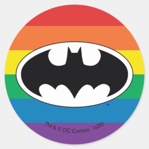 Batman Rainbow Logo Classic Round Sticker