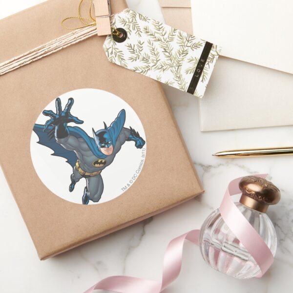 Batman_Reaches_Forward_Classic_Round_Sticker_5 Batman Reaches Forward Classic Round Sticker