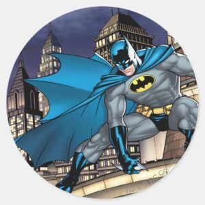 Batman Scenes Tower Classic Round Sticker
