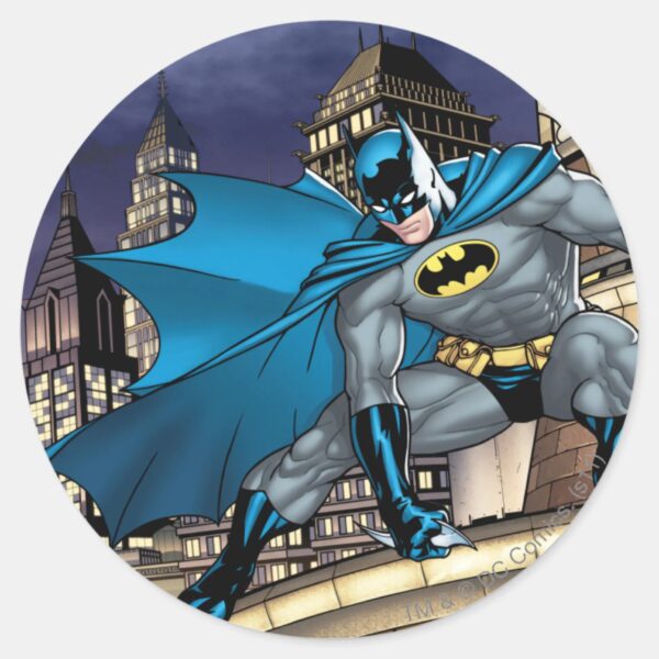 Batman_Scenes_-_Tower_Classic_Round_Sticker_1 Batman Scenes Tower Classic Round Sticker