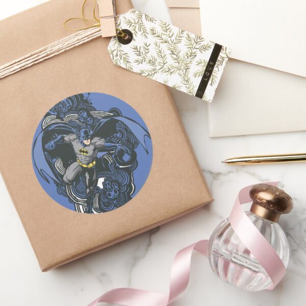 Batman_Skulls_Ink_Doodle_2_Classic_Round_Sticker_5 Batman Skulls Ink Doodle 2 Classic Round Sticker