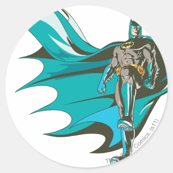 Batman_Standing_Classic_Round_Sticker_1 Batman Standing Classic Round Sticker