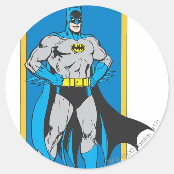 Batman_Stands_2_Classic_Round_Sticker_1 Batman Stands 2 Classic Round Sticker