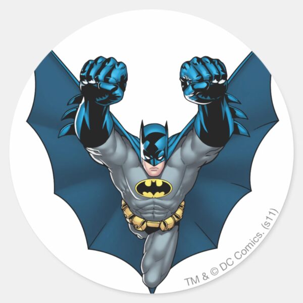 Batman_Stands_Classic_Round_Sticker_1 Batman Stands Classic Round Sticker