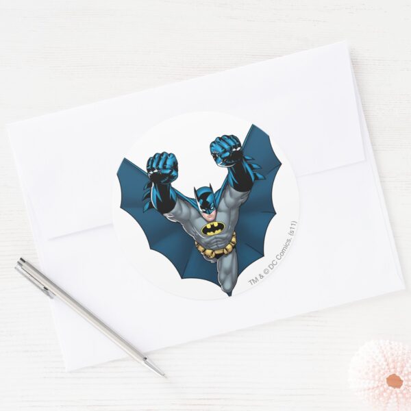 Batman_Stands_Classic_Round_Sticker_3 Batman Stands Classic Round Sticker