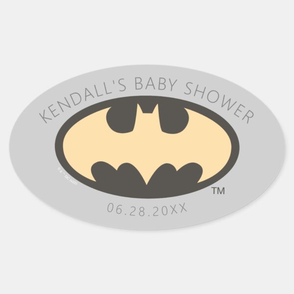 Batman_Super_Hero_Baby_Shower_Oval_Sticker_1 Batman Super Hero Baby Shower Oval Sticker