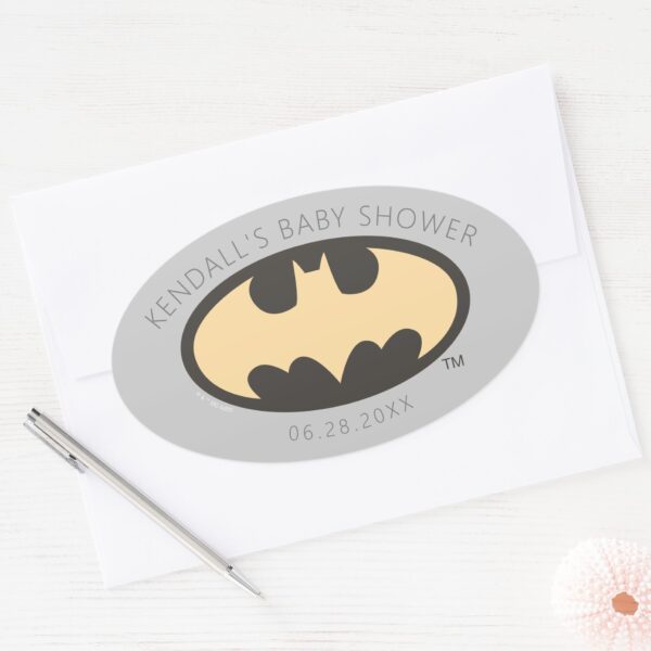 Batman_Super_Hero_Baby_Shower_Oval_Sticker_3 Batman Super Hero Baby Shower Oval Sticker