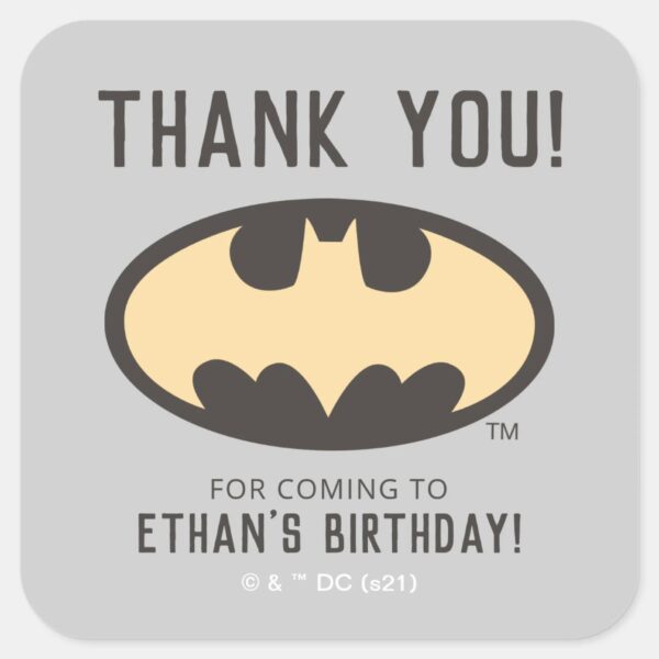 Batman_Super_Hero_First_Birthday_-_Thank_You_Square_Sticker_1 Batman Super Hero First Birthday Thank You Square Sticker