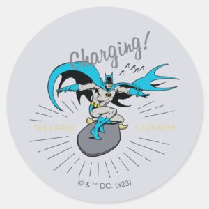 Batman Surfing Charging Classic Round Sticker