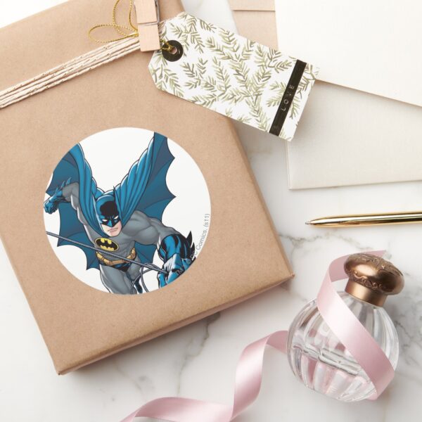 Batman_Swings_from_Rope_Classic_Round_Sticker_5 Batman Swings From Rope Classic Round Sticker