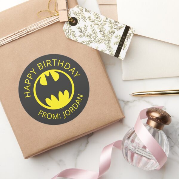 Batman_Symbol___Bat_Circle_Logo___Happy_Birthday_Classic_Round_Sticker_5 Batman Symbol Bat Circle Logo Happy Birthday Classic Round Sticker