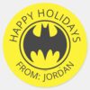 Batman_Symbol___Bat_Circle_Logo___Happy_Holidays_Classic_Round_Sticker_1 Batman Symbol Bat Circle Logo Happy Holidays Classic Round Sticker