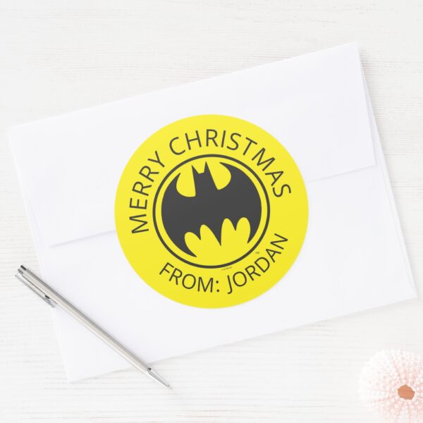 Batman_Symbol___Bat_Circle_Logo___Merry_Christmas_Classic_Round_Sticker_3 Batman Symbol Bat Circle Logo Merry Christmas Classic Round Sticker