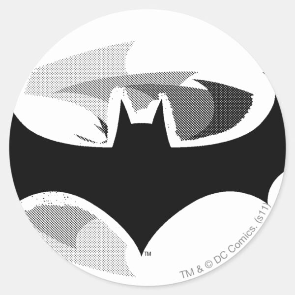 Batman Symbol Black Shadow Logo Classic Round Sticker