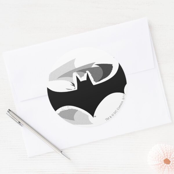 Batman Symbol Black Shadow Logo Classic Round Sticker