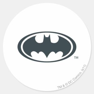 Batman Symbol Black And White Logo Classic Round Sticker