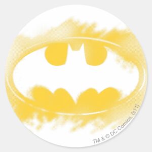 Batman Symbol Black And Yellow Logo Classic Round Sticker