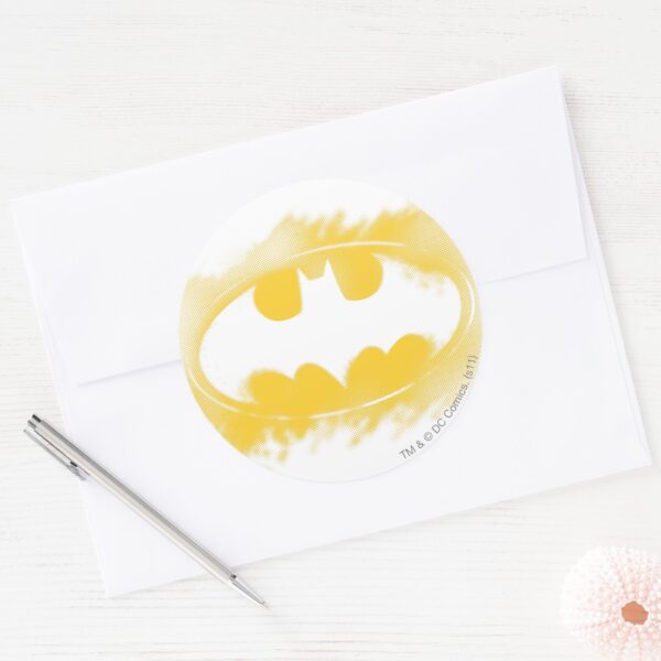 Batman Symbol Black And Yellow Logo Classic Round Sticker