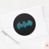 Batman_Symbol___Blue_Striped_Logo_Classic_Round_Sticker_3 Batman Symbol Blue Striped Logo Classic Round Sticker