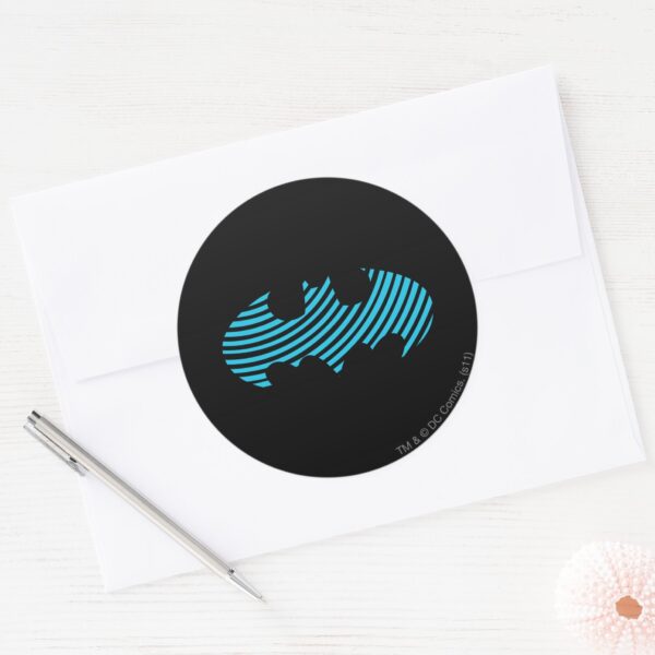 Batman_Symbol___Blue_Striped_Logo_Classic_Round_Sticker_3 Batman Symbol Blue Striped Logo Classic Round Sticker