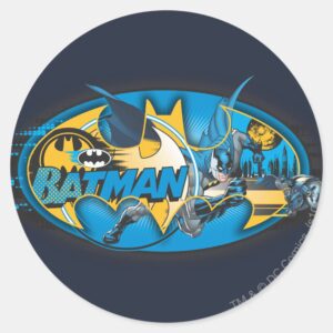 Batman Symbol Classic Collage Logo Classic Round Sticker